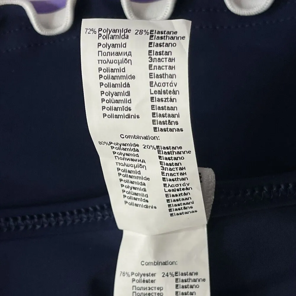 Profile by Gottex Palm Springs SZ 16 Swim Skirt Side Slit Ruffled UPF 50+ Blue - Image 8