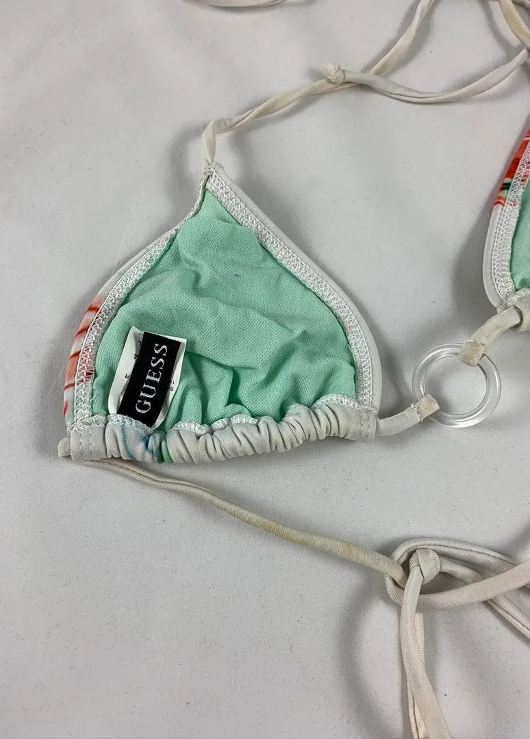 XS  white rose red floral string bikini - Image 4