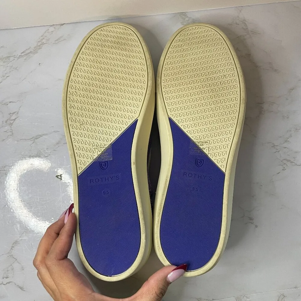 Rothy's Amethyst Terry Slip On Shoes Womens Size 9.5 Sneakers Purple Comfort - Image 8