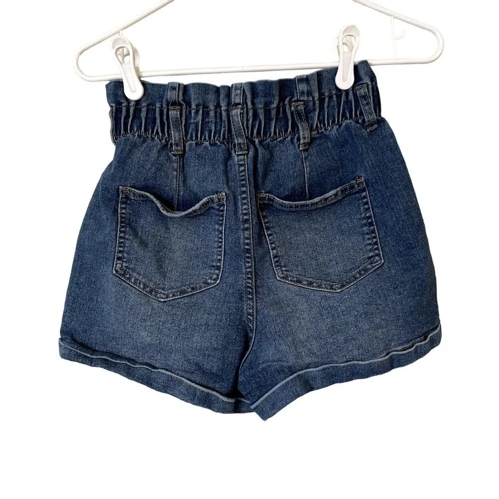 Ms. Maggie jean shorts medium wash pocket cinched waist casual comfortable Blue Size undefined - Image 5