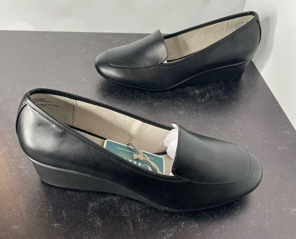 Cliffs by White Mountain Women’s Bravado Wedge Loafers Black Smooth Sz 9.5 - Image 5