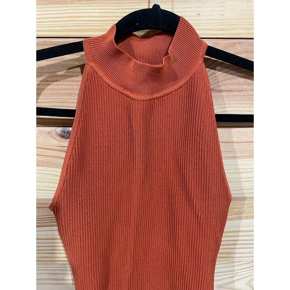Aritzia Babaton, Sculpt Knit Halter Dress in Flambeau Red, size XS - Image 6