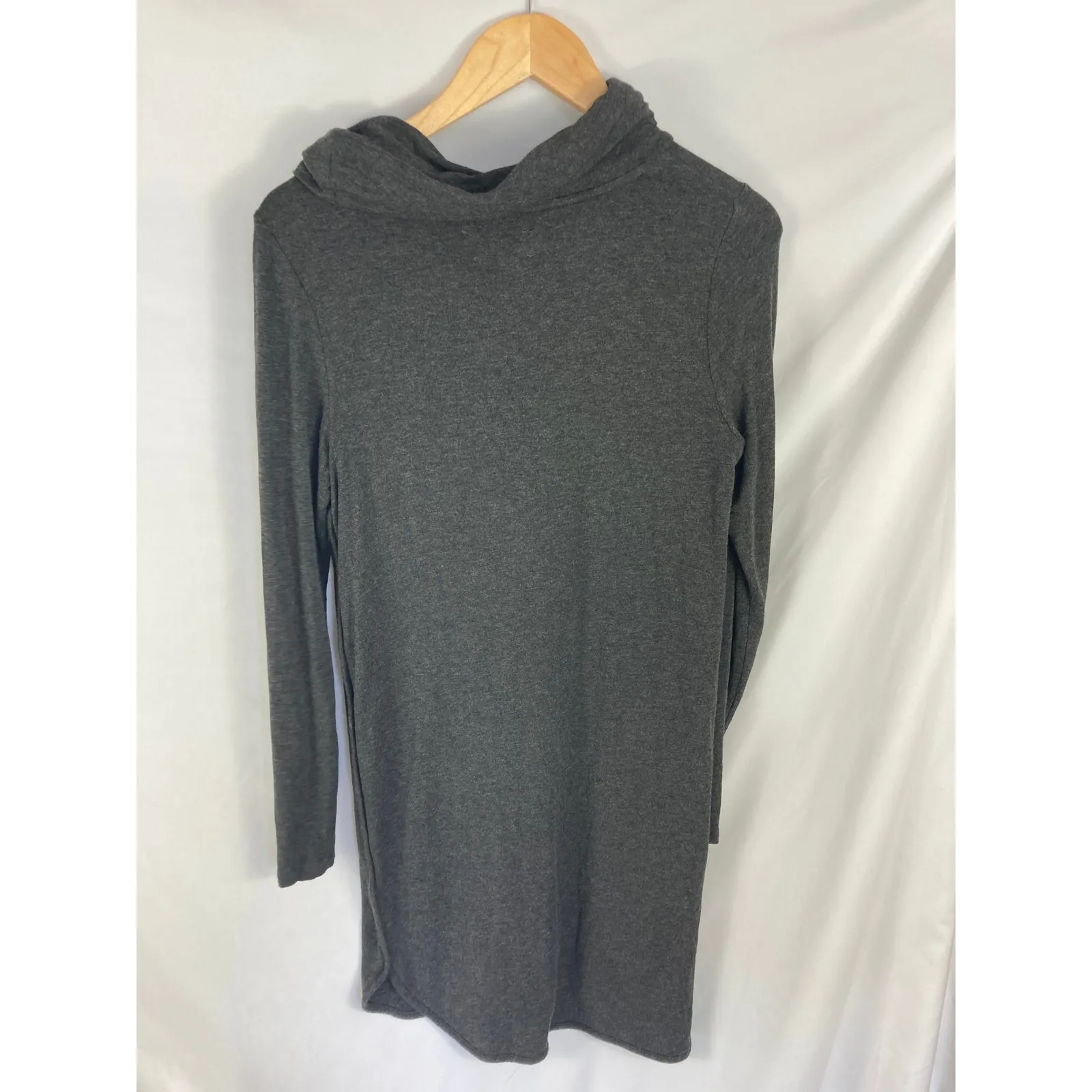 Lou & Grey Signature Soft Long Sleeve Cowl Neck Cozy Dress Grey Size Small - Image 5