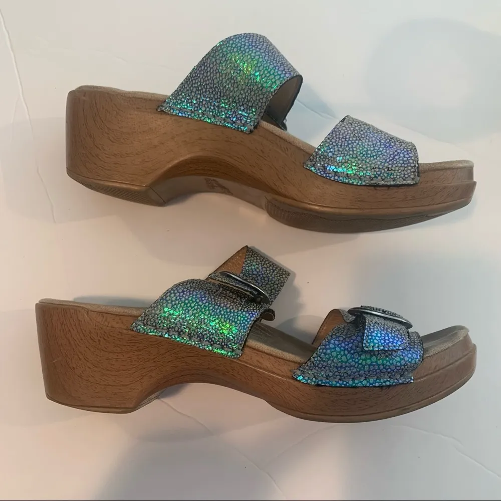 DANSKO Sophie Shagreen Buckle Clog Sandal Mermaid Size 41/10.5 - Image 7