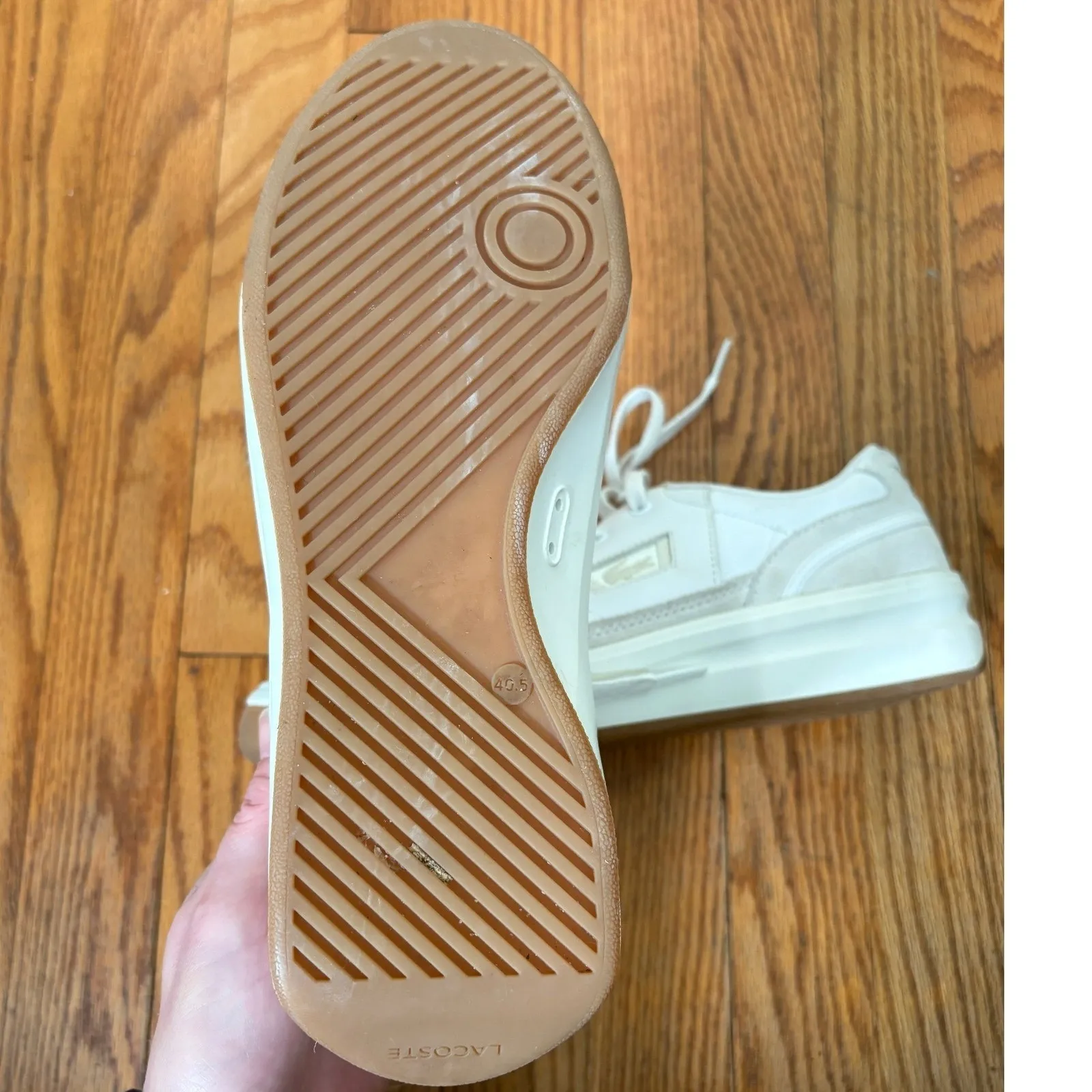 Lacoste x Goop G80 Leather Sneakers white/off white women's size 9 - Image 9