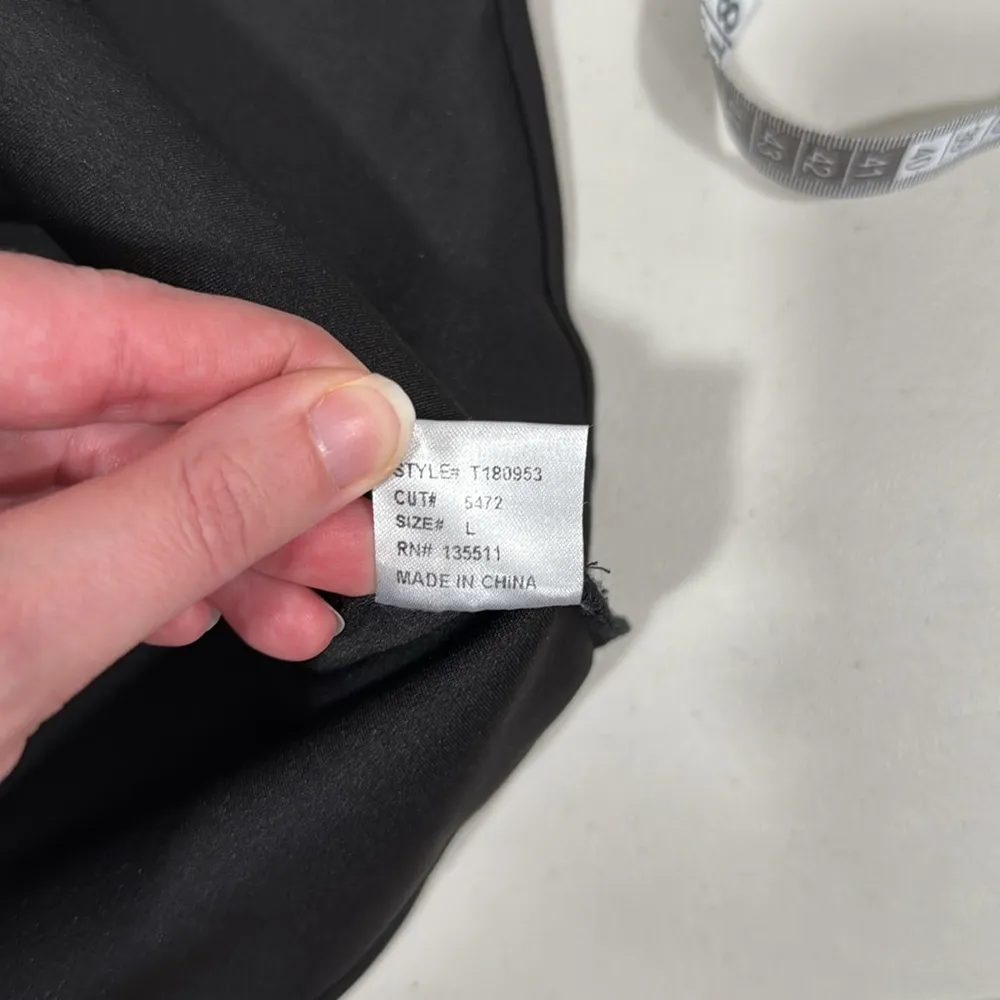 Why Dress Black Ruffled 3/4 Sleeve Blouse Size Large EUC - Image 7