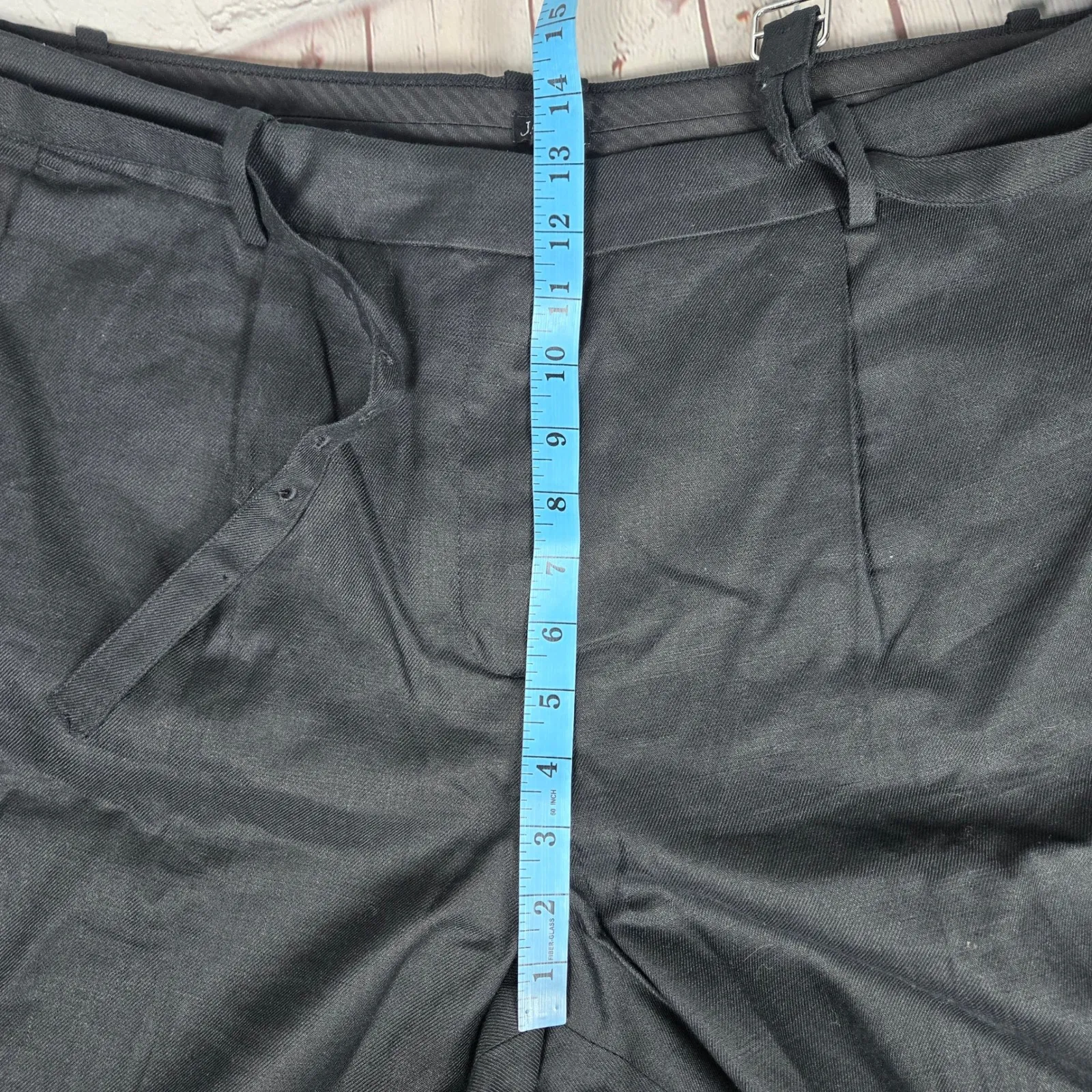 J. Crew Pleated 9" trouser short stretch linen blend Black‎ CI494 16 NWT Belted - Image 9