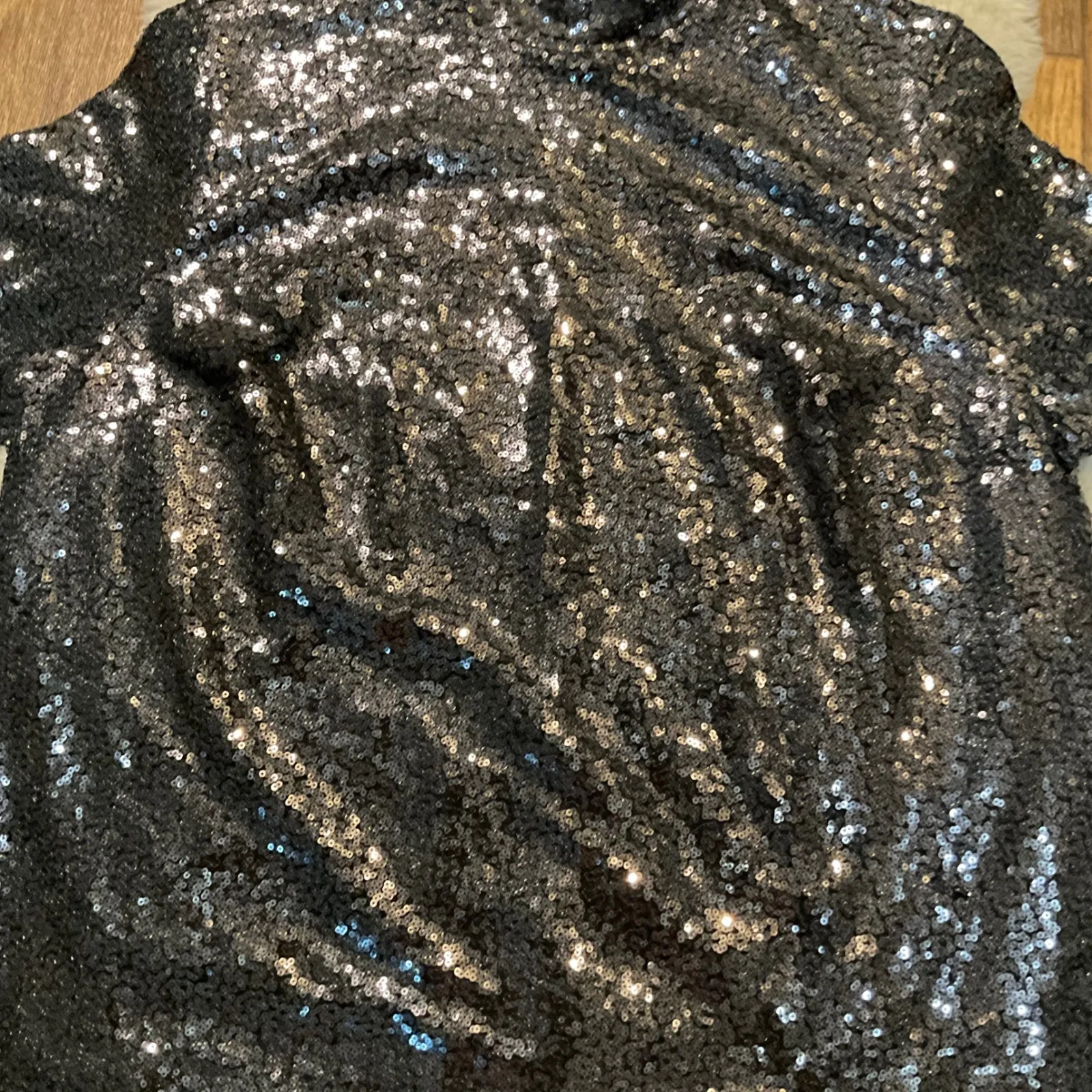 Lane Bryant Sequin Blouse Size 16 Lined‎ Mock Neck Long Sleeve Holiday NWT - Image 2