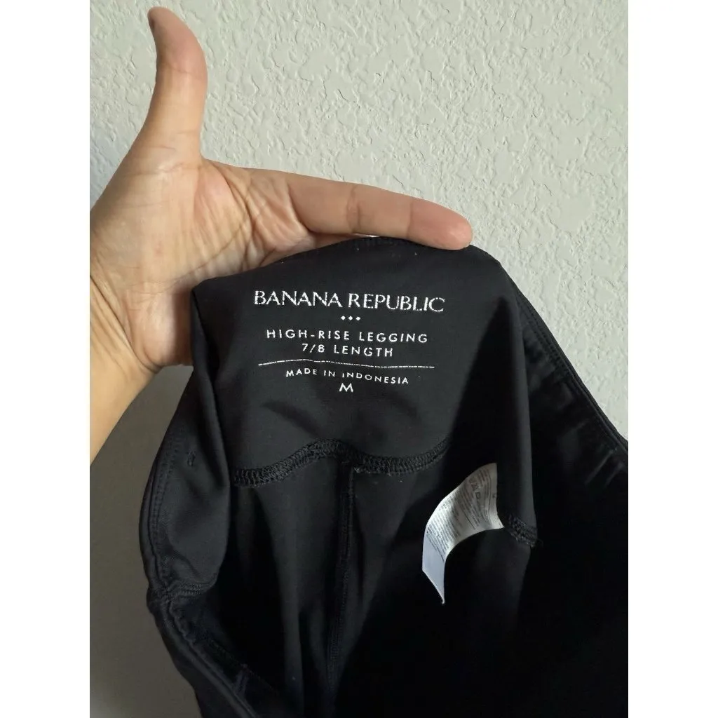 Banana Republic Women’s High Rise Leggings 7/8 Length Size Medium Black Athletic - Image 10