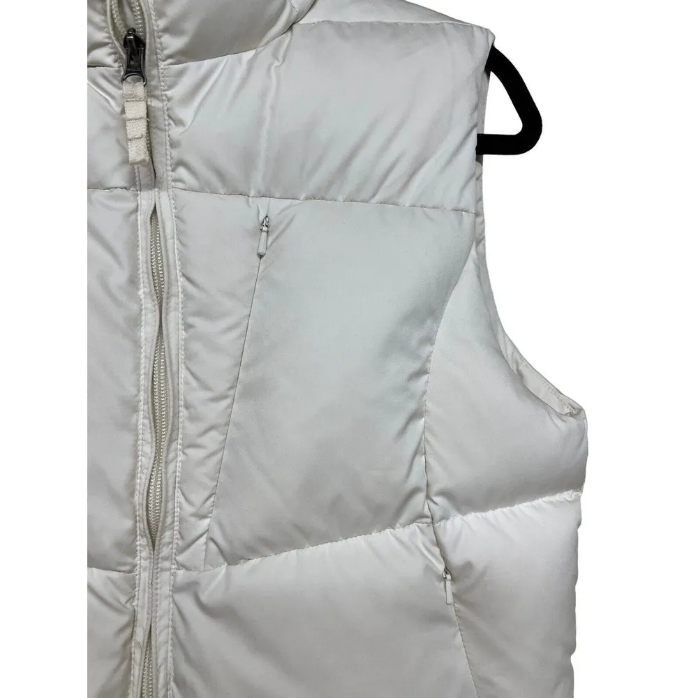 Vintage Ralph Lauren Down Puffer Vest Blue Label Zip Pockets Cream Women’s M - Image 7