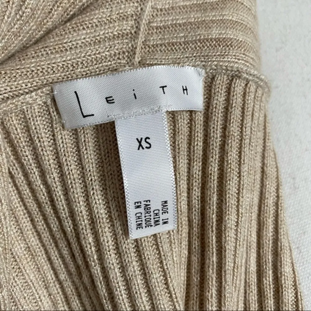 Leith  • Cream Oatmeal Colored Ribbed Cardigan - Image 54