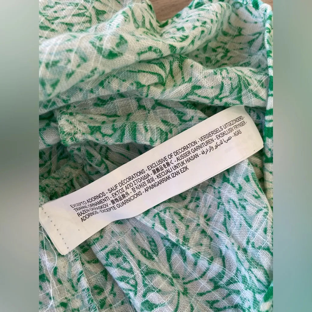 Zara Green and White Mini Dress - Image 10