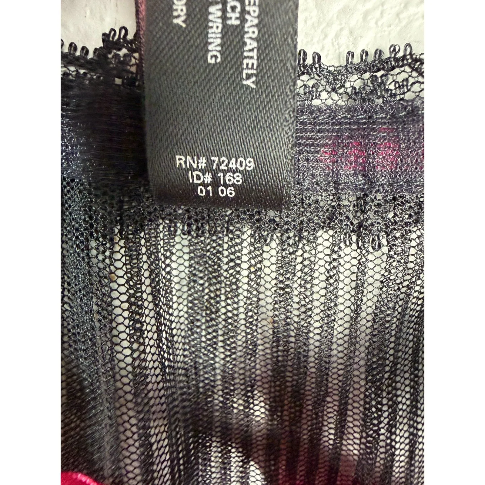 Victoria's Secret Vintage Y2K Sheer Black Pink Tie Topper Topper Medium Large - Image 7