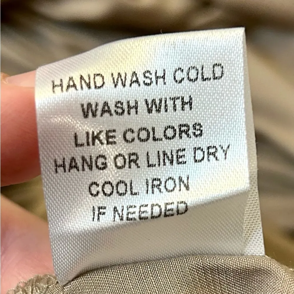 In loom Smocked waist with Drawstring Maxi Skirt Tan Size L - Image 9