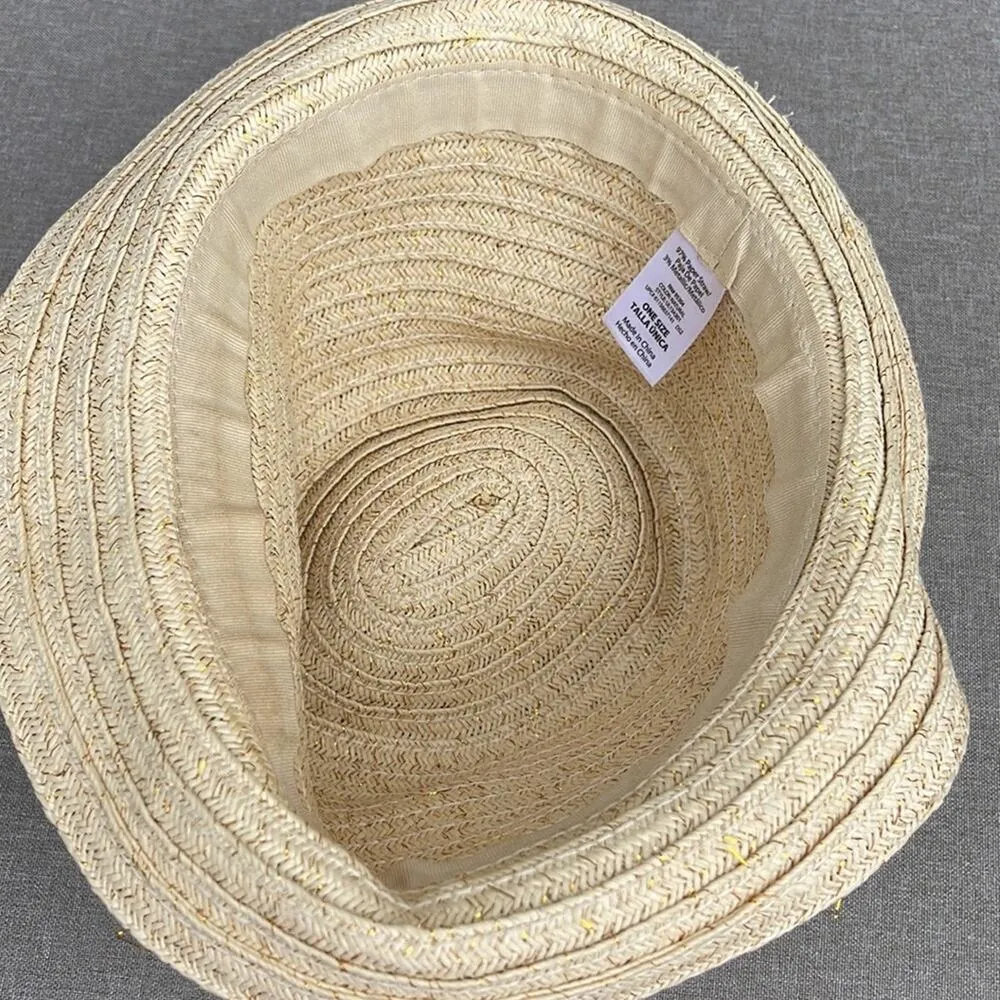 Ladies straw hat with black ribbon band - Image 6