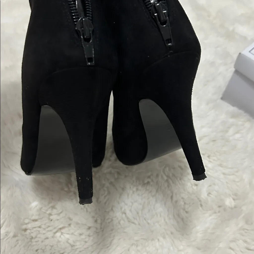Caparros Black Suede Rhinestone Elle Ankle Booties - Image 5