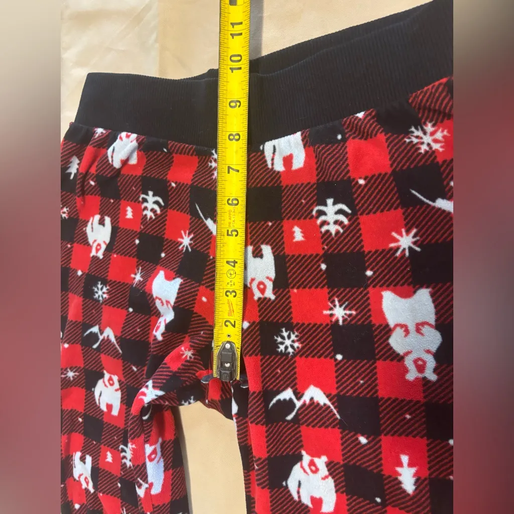 Wondershop Red and Black Plaid Pajama Pants with‎ Polar Bear Print Size M - Image 7