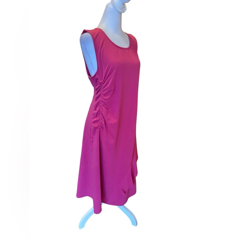 Soft Surroundings Bijou Ruched Tank Dress Women Size Large Pink Midi Sleeveless - Image 4