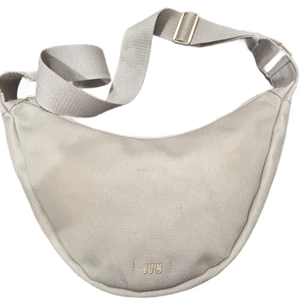 July Minimalist Sling Bag Sand Beige Canvas Neutral Crossbody Adjustable Strap Tan - Image 1