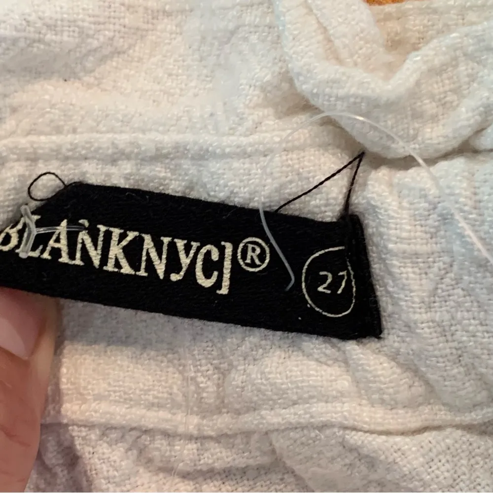 Blank NYC Fabulous Cropped Wide Leg Textured Linen Blend Paperbag Pants Belt 27 - Image 9