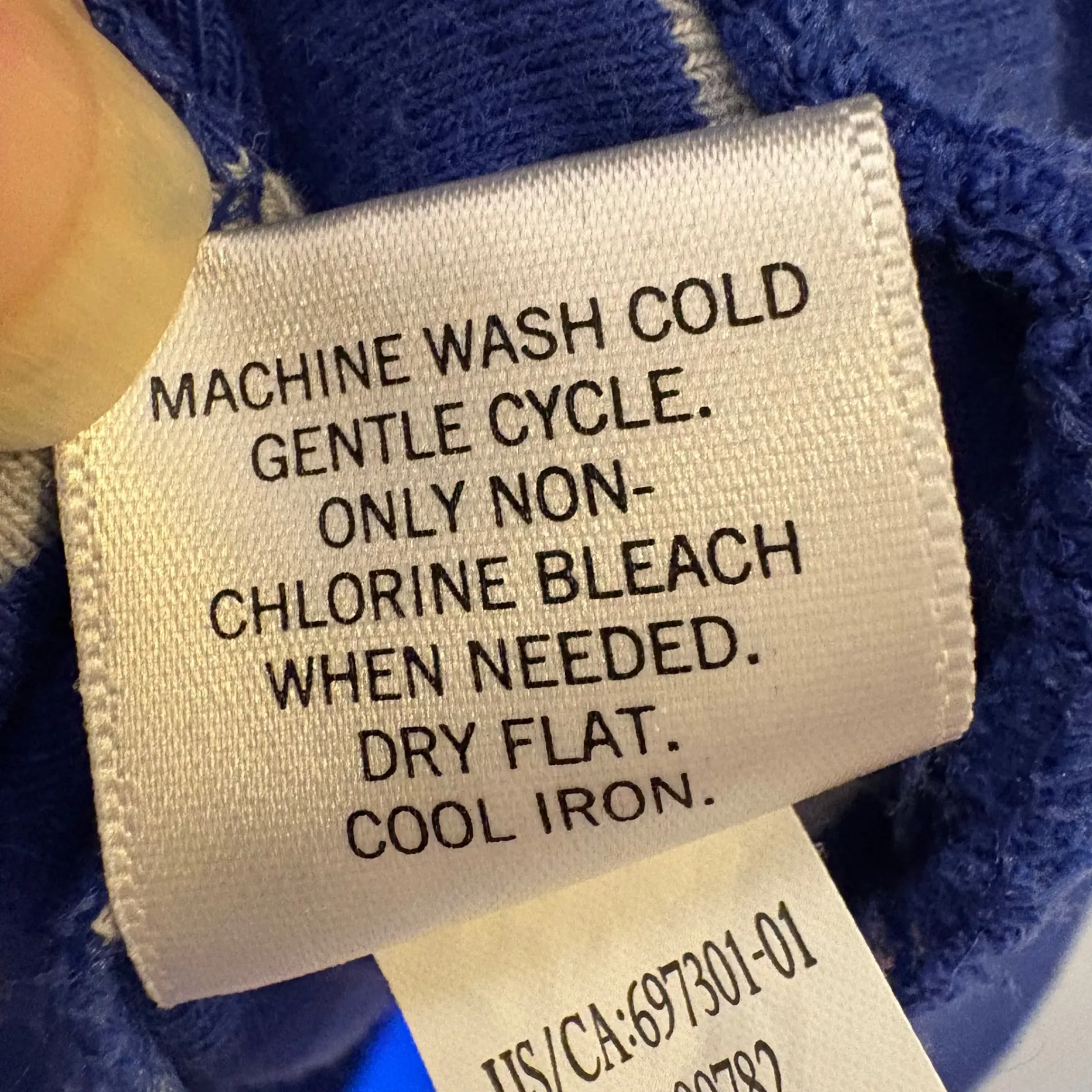 Banana Republic Blue Stripe Shawl Collar Pullover Sweatshirt Size Medium - Image 6