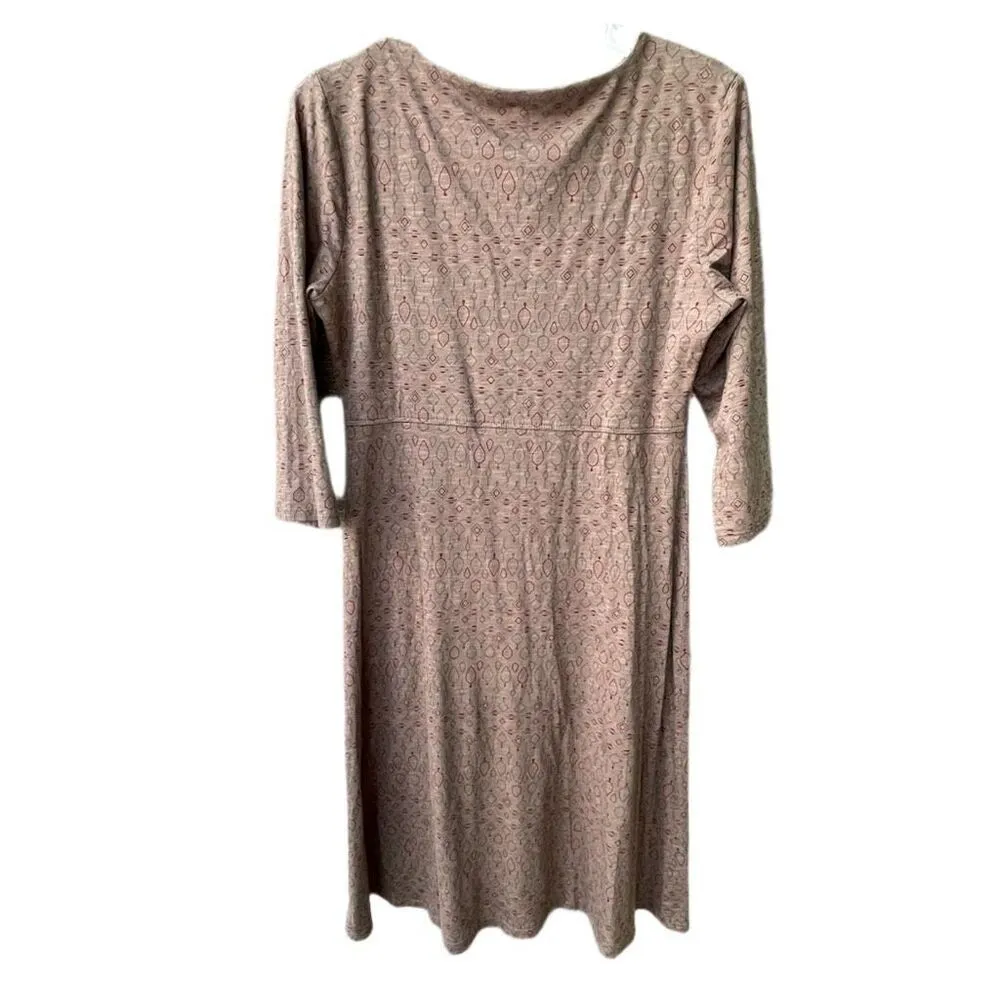 Toad&Co. Size M Rosalinda dress tribal print falcon brown organic outdoors. Size M - Image 2