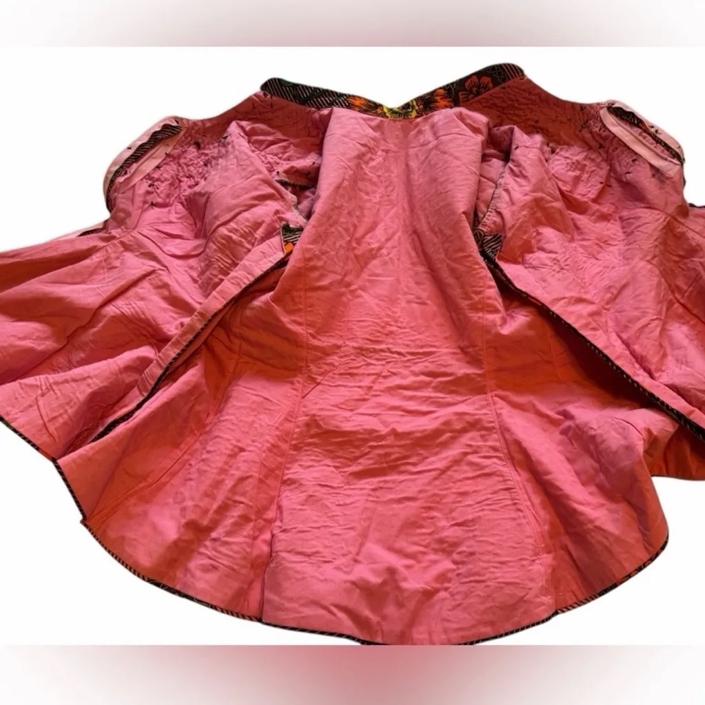 Ankara Short Sleeve Vibrant Multicolor Handmade Peplum Top size Large - Image 8