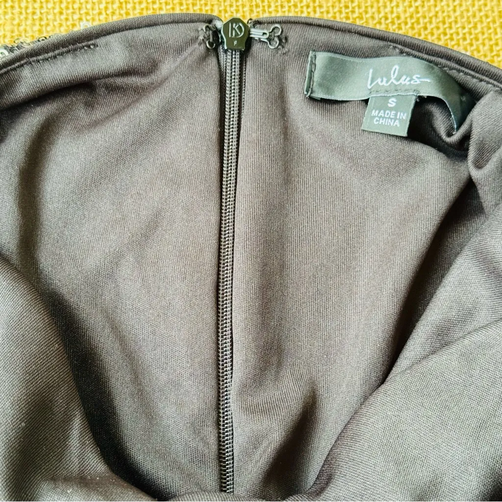 Lulus Spotlight Sparkler Black Sequin Polka Dot Backless Mini Dress Size Small - Image 11