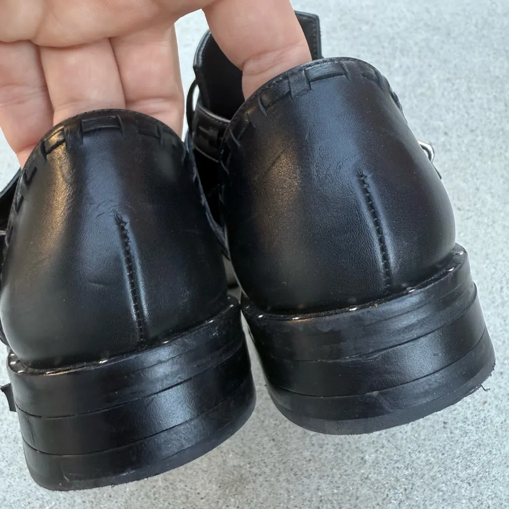 Freda Salvador Designer Black Leather Studded Moto Ankle Boots Women’s Size 5 - Image 8