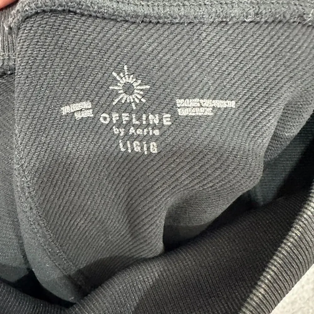 Aerie Offline Moto Leggings Womens Large Gray Cropped‎ Athleisure Gym Gorpcore - Image 6
