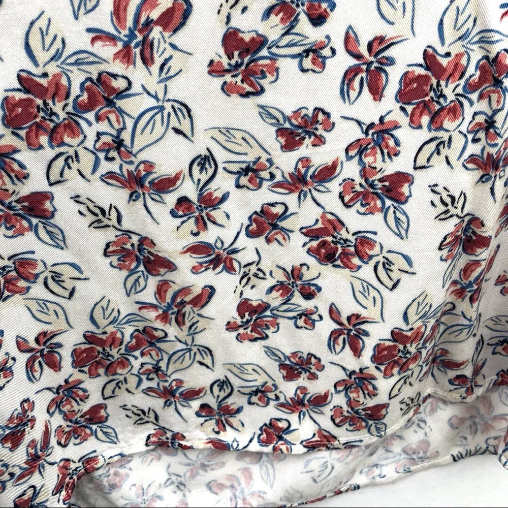 Pleione Womens size XS Petite Bell Sleeve boho Floral blouse - Image 8