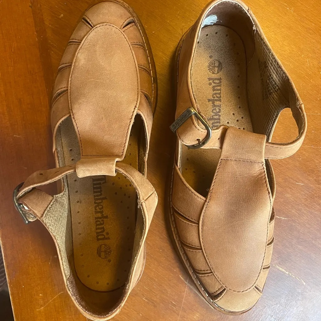 Timberland Brown fisherman Slip-Ons Comfortable Classic sz 9 - Image 6