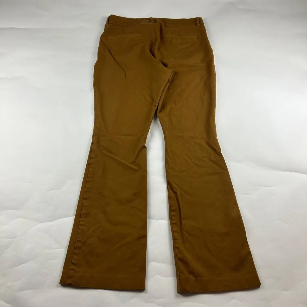 Old Navy Bourbon Brown Stretch Canvas High Rise Pixie Flare Chino Pant 12 - Image 5