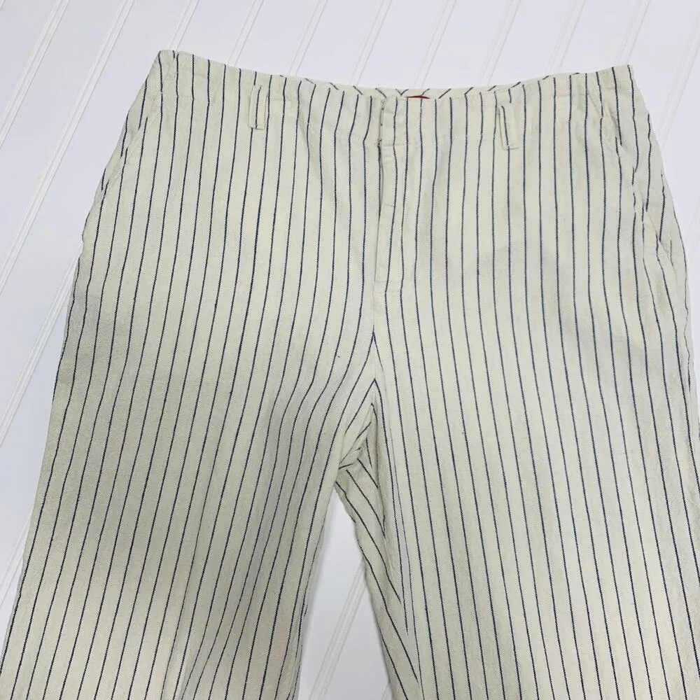 Chaps Denim Pinstripe Linen Pants Sz 10 - Image 2