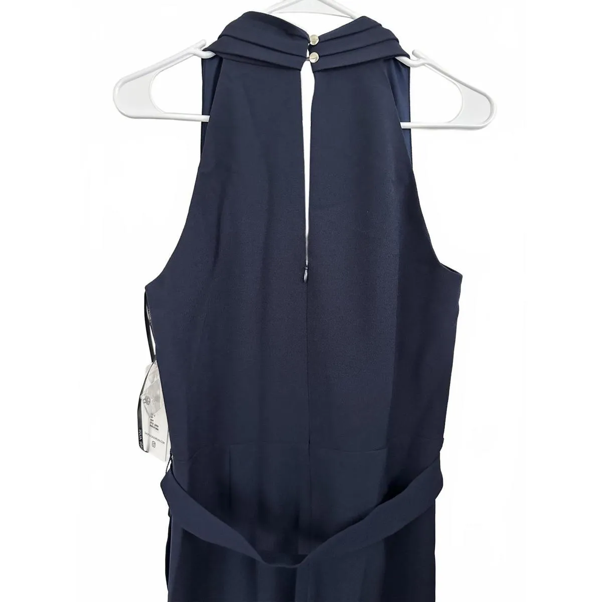 Julia Jordan Tie Waist Wide Leg Halter Jumpsuit Navy Blue Size 6 NWT - Image 8