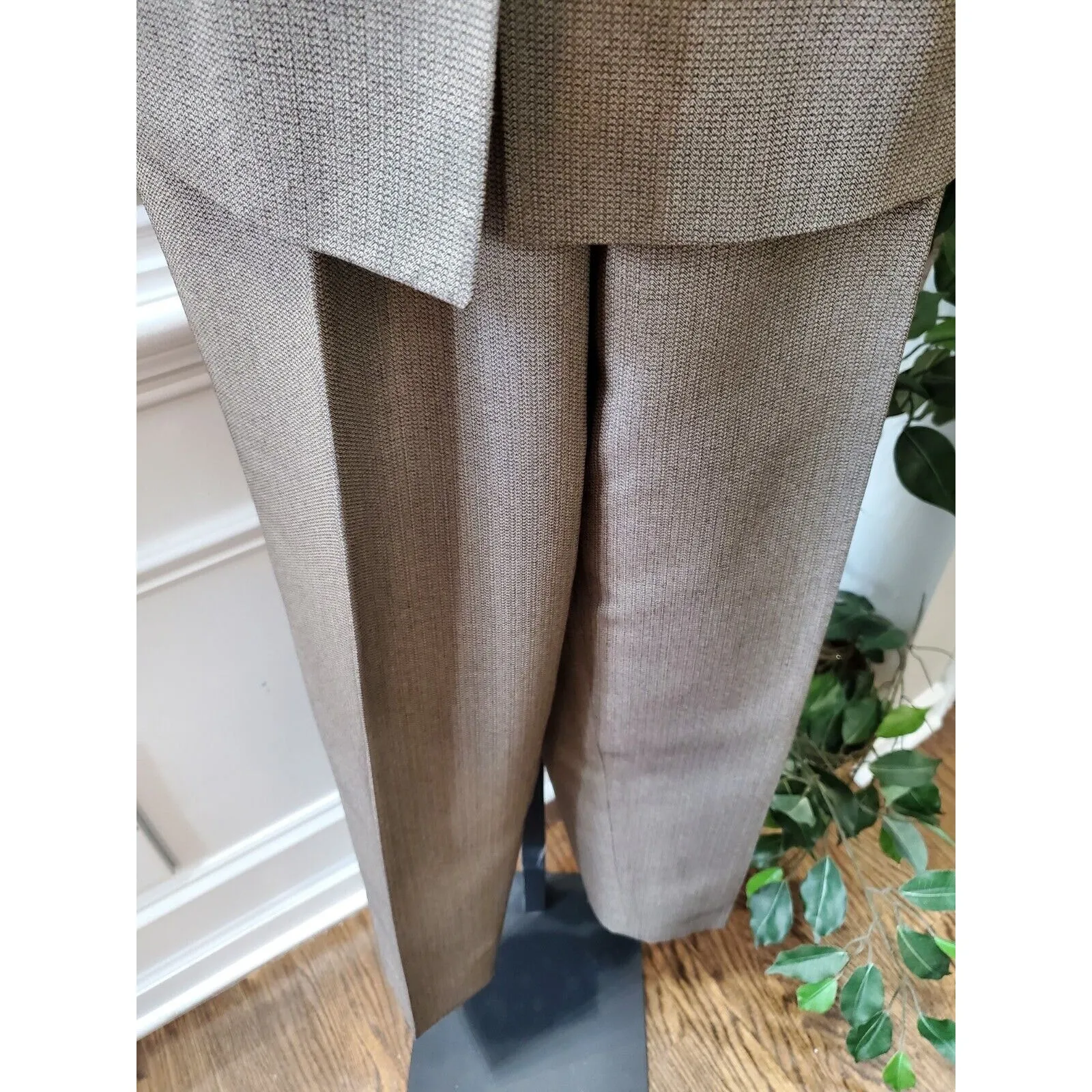 Morton Bernard Women Brown Polyester Single Breasted Blazer & Pant 2 Pcs Suit 10 - Image 6