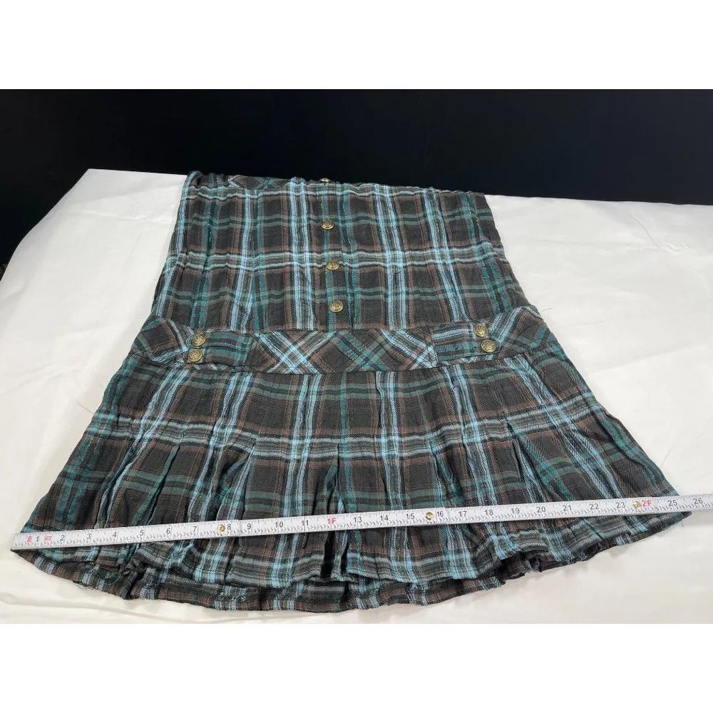 Romeo And Juliet Couture SKU 7585 Plaid Button Up Shirt Dress Size L Brown Size L - Image 9