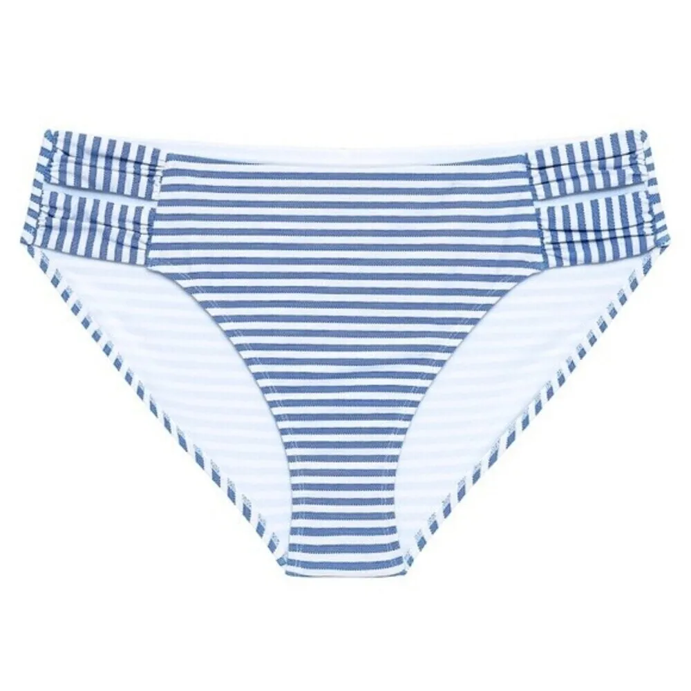 Women's Plus Size Cutout Side Bikini Top & Bottoms Blue Stripe. - Image 4