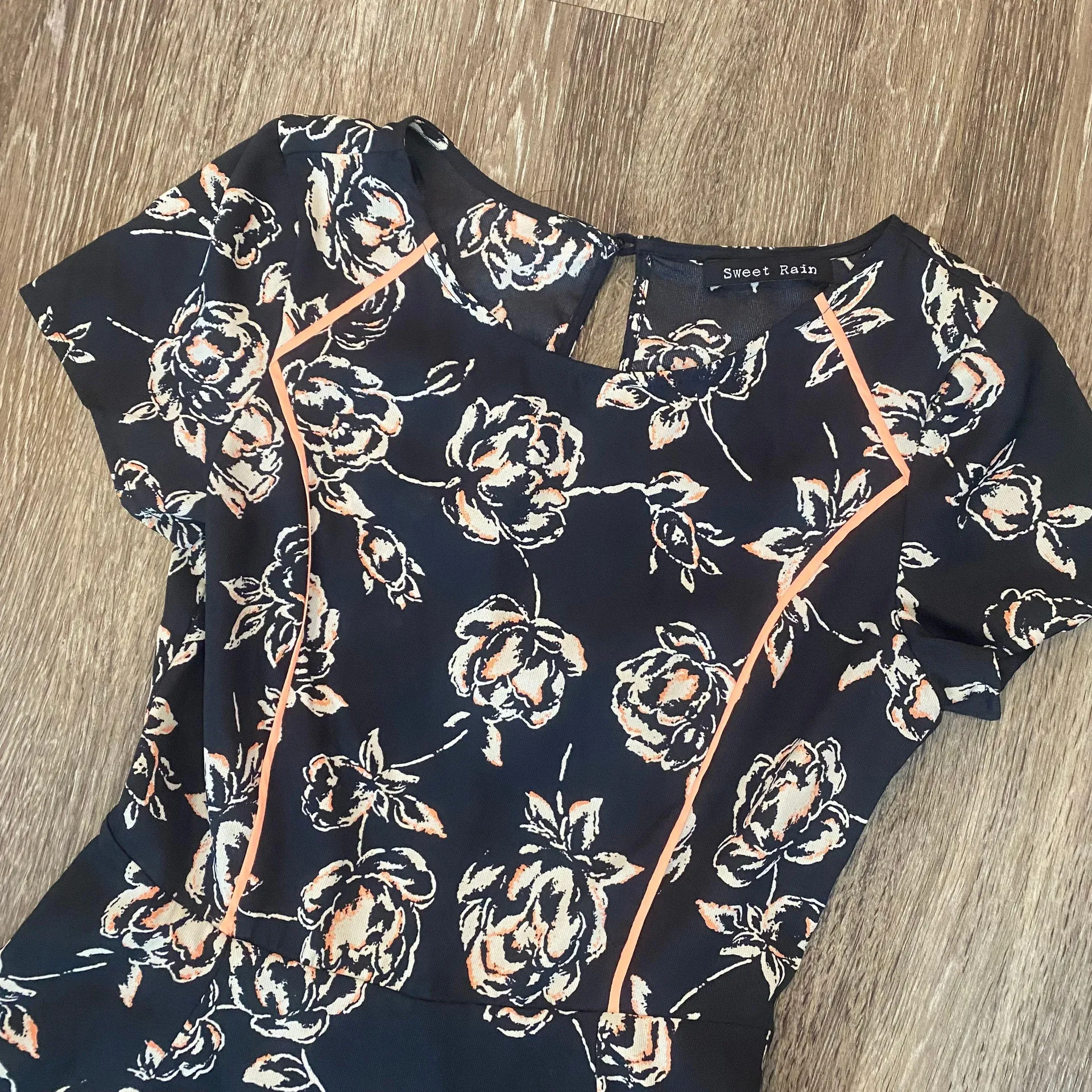 Womens  Black Floral Dress - S - Image 2