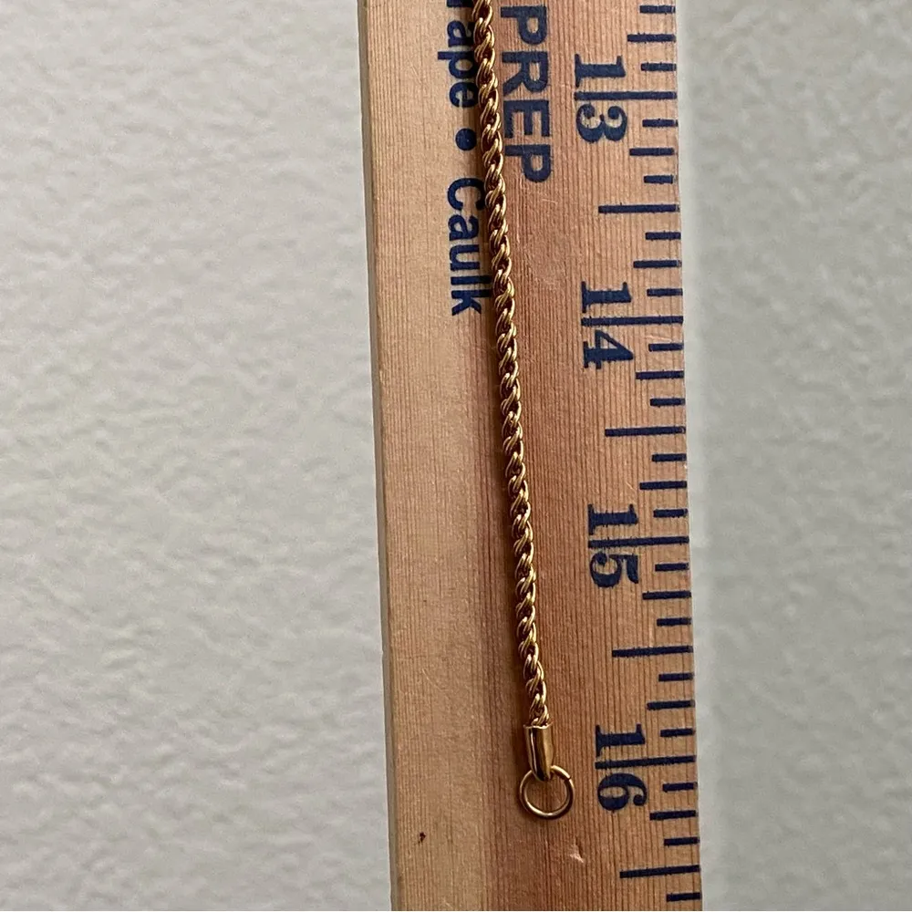 Vintage 70’s SWAROVSKI Swan Signed Gold-tone Slope V Bar Pendant Necklace 17g - Image 10