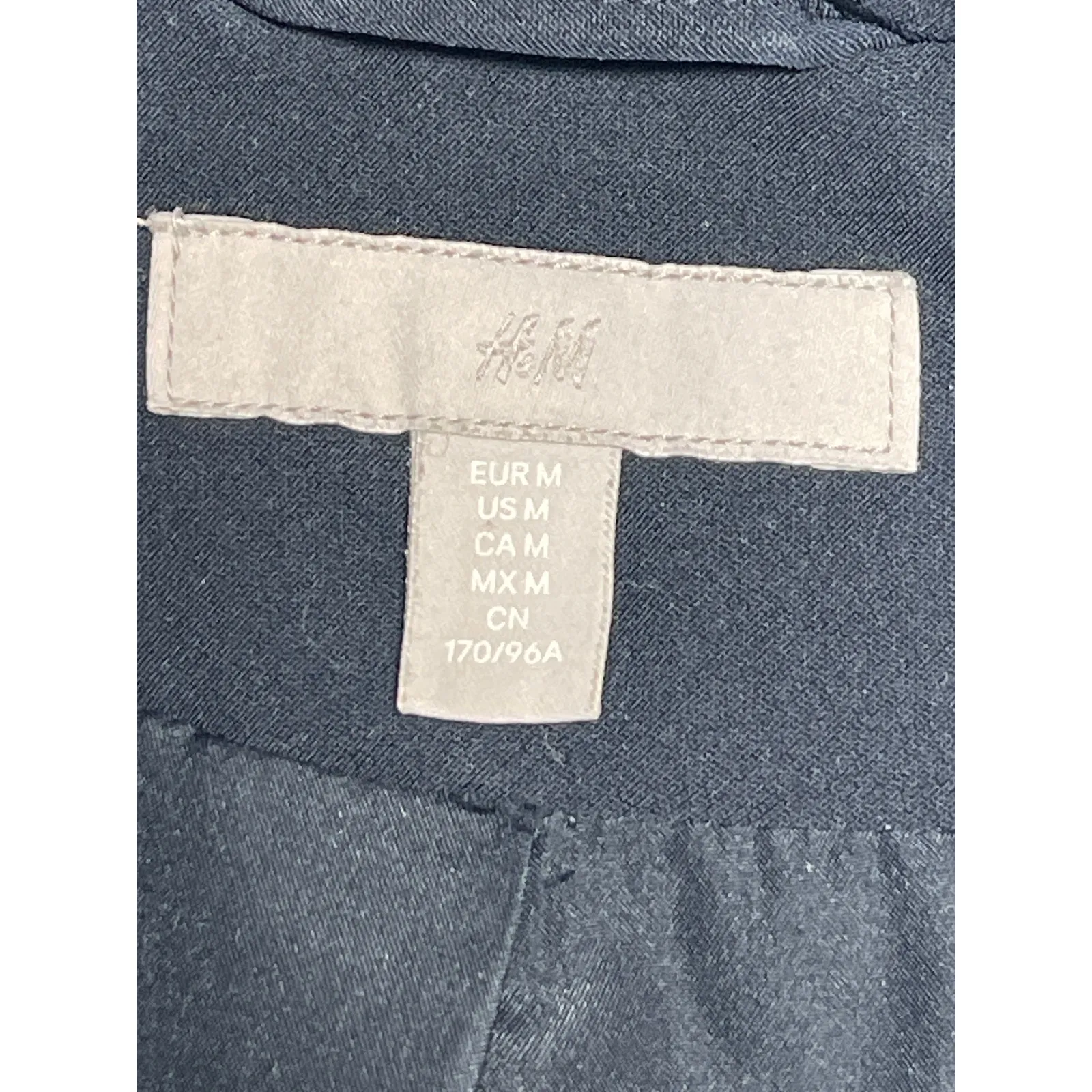 H&M Women's Black Long Sleeve Double Breasted Notch Collar Blazer Coat Jacket M - Image 3