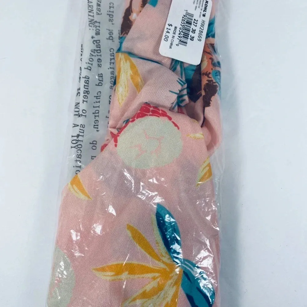 So Cloth Headbands Pink Tropical Pattern - Image 2