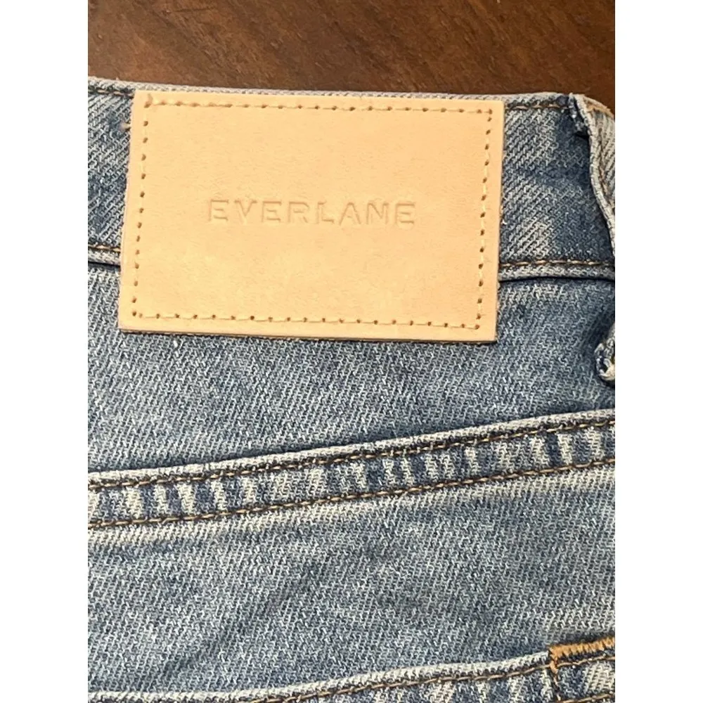 Everlane The Curvy Cheeky Jean in Classic Blue Raw Hem 35 Crop New Womens denim - Image 11