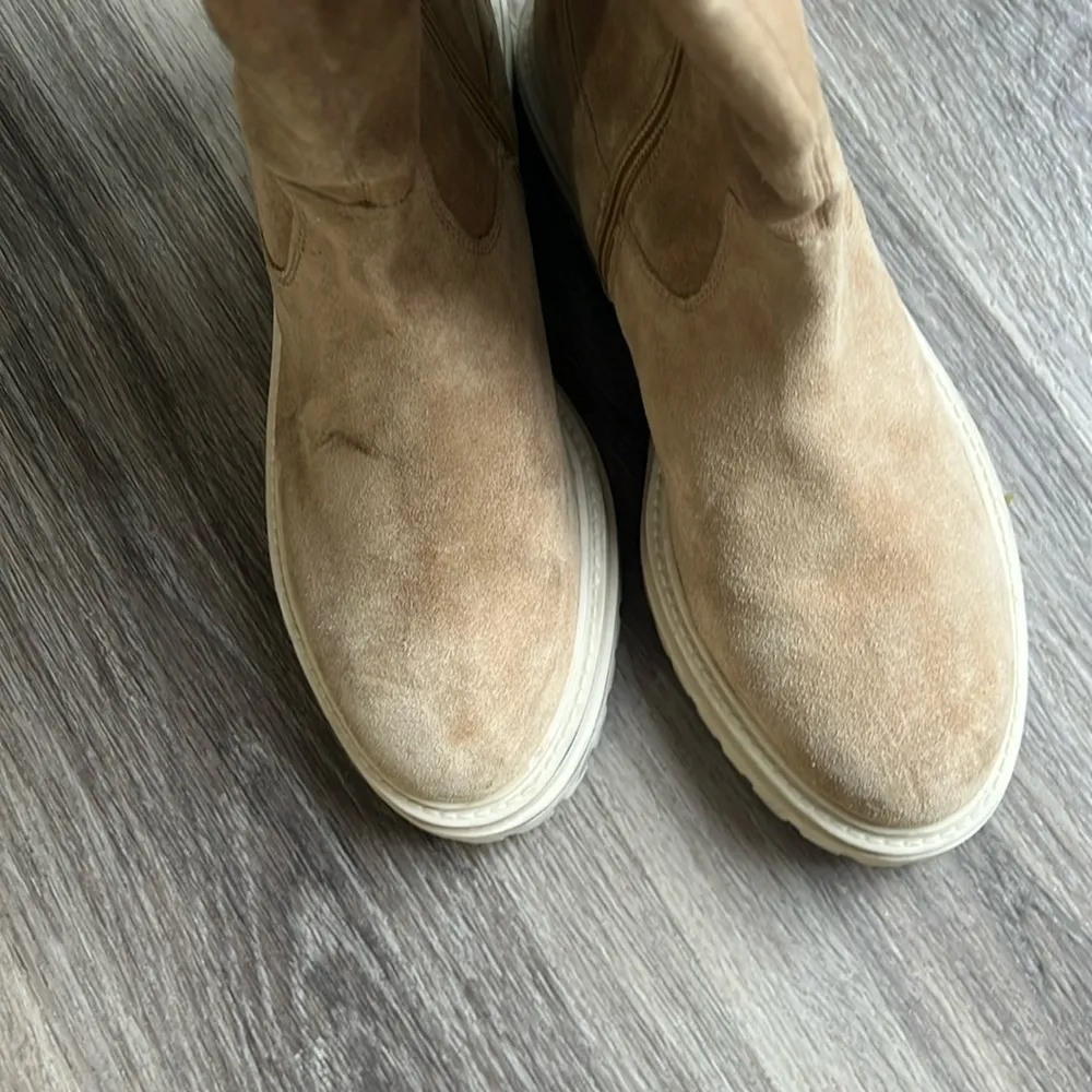 Geox Leather Tall Boots Size 40 Tan - Image 4