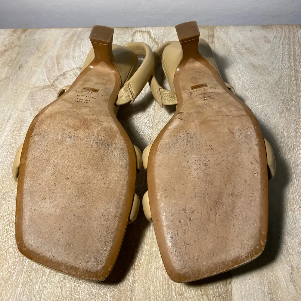 Vince Coline Tubular Leather Slingback Sandals in Blonde 9 - Image 8