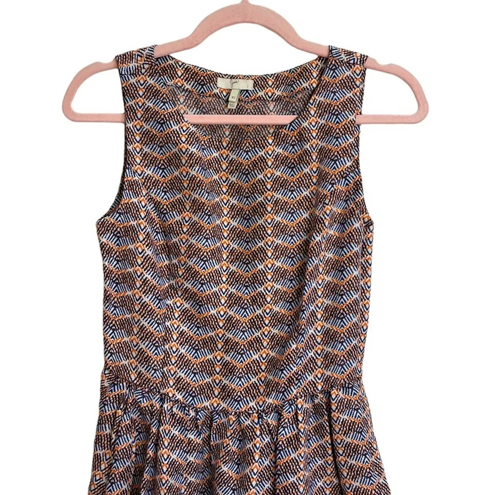 Joie Meriel Linen and Silk Chevron Print Sleeveless Dress - Image 3