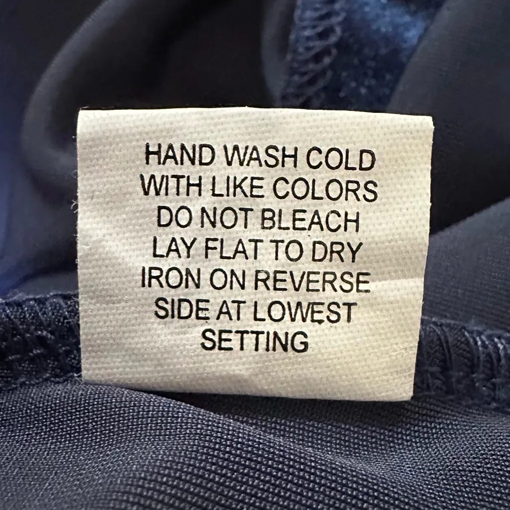 Elementz Navy Blue Velvet Faux Wrap Top Rhinestone Buckle M | Y2K Holiday Glam - Image 7