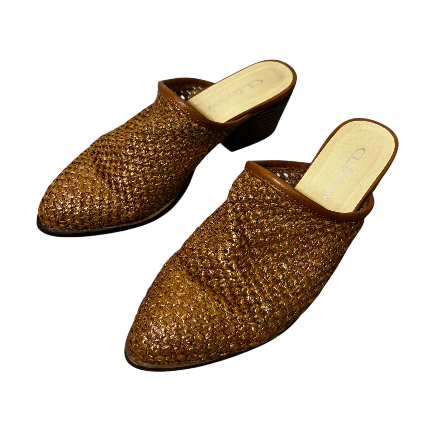 Chinese Laundry Woven Mule Clog Heels Womens 8.5 Brown Slip On Coastal Boho - Image 3