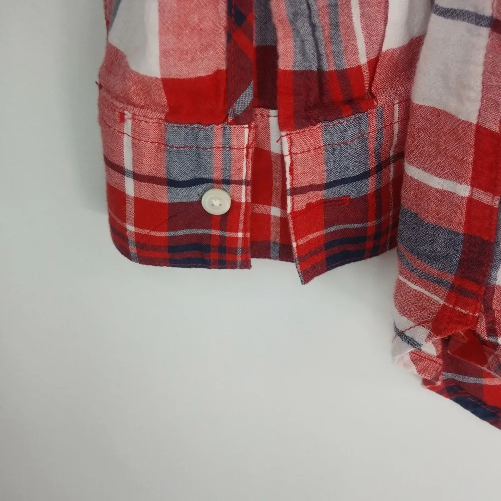 Joe Fresh L Canada Maple Leaf Red Plaid Top - Image 8