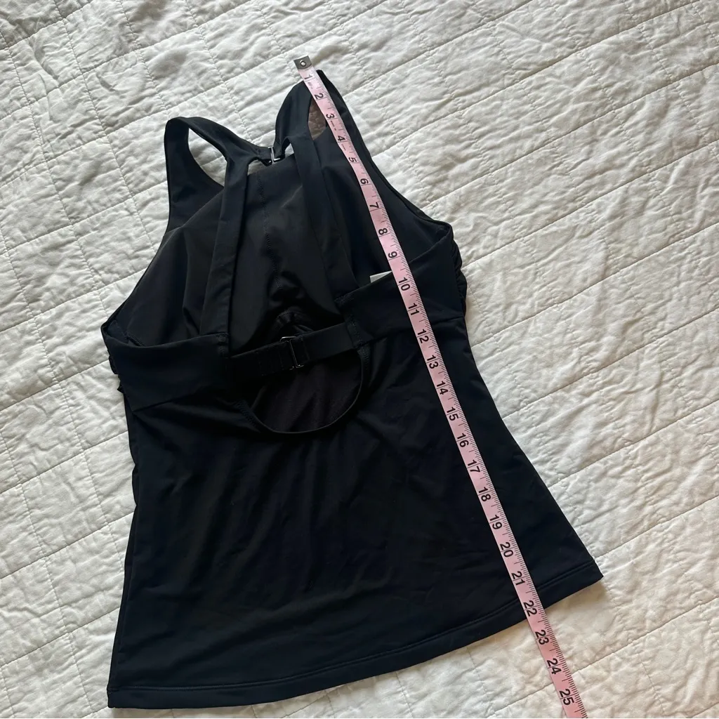 Athleta Maldives High Neck Tankini Swim Top Black 34B 34C - Image 8